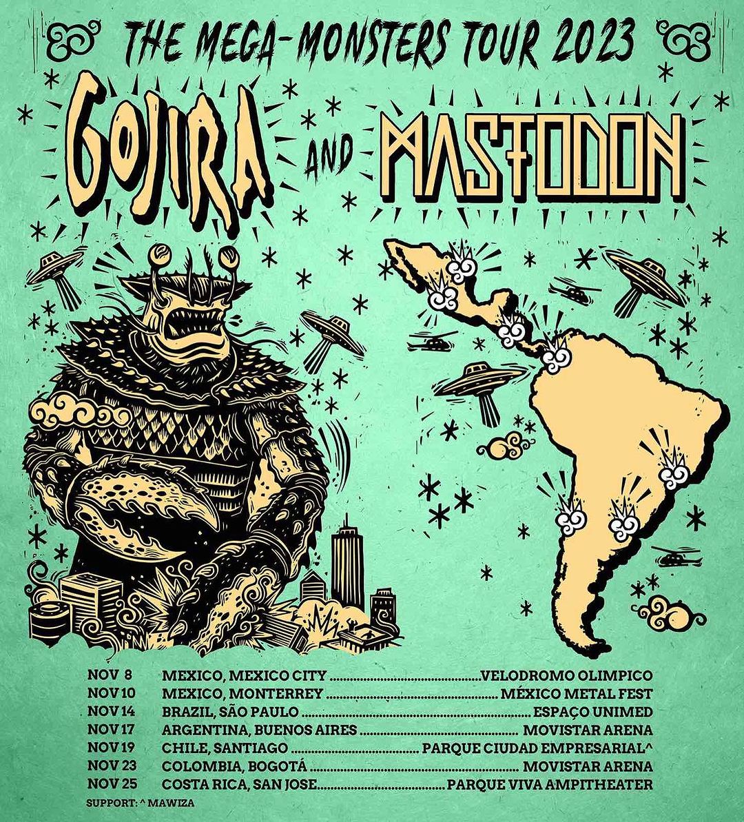 Gojira Gira por Latinoamérica junto a Mastodon What the France